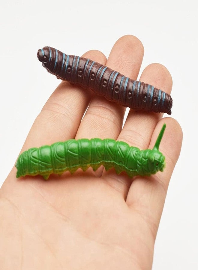 Sluswallow 6 Pcs Random Style Simulation Caterpillar Plastic Fake Worm Crawling Halloween Prank Educational Learning Practical Jokes - Image 5